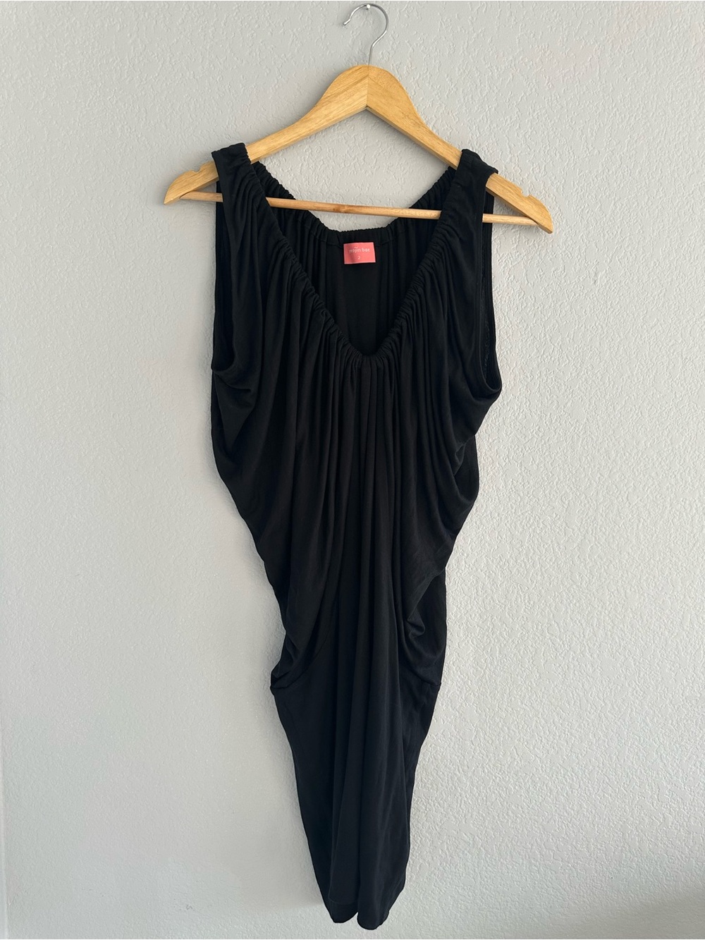 Yeojin Bae Black Tencel Draped Cocoon Dress Size 2 Made in Australia